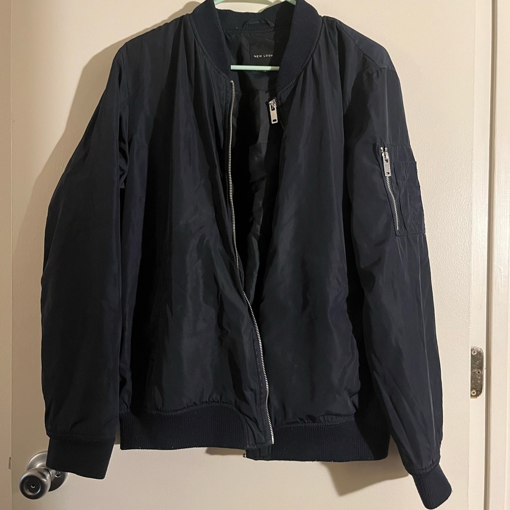 Navy Blue Bomber Jacket